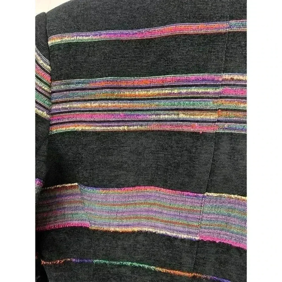 Sag Harbor Full Zip Blazer Vintage Black Multi Stripe ladies size 8 - Picture 7 of 10